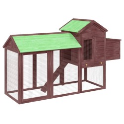 Poulailler moka 193x65x117 cm bois massif de pin 