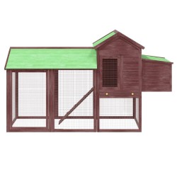 Poulailler moka 193x65x117 cm bois massif de pin 