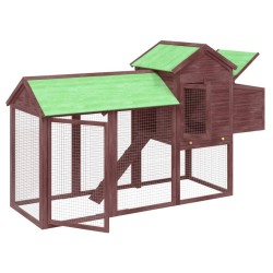 Poulailler moka 193x65x117 cm bois massif de pin 