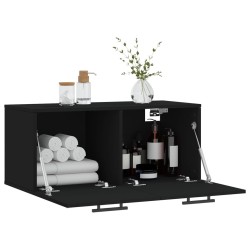 Armoire murale noir 80x36,5x35 cm bois d'ingénierie 