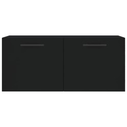 Armoire murale noir 80x36,5x35 cm bois d'ingénierie 
