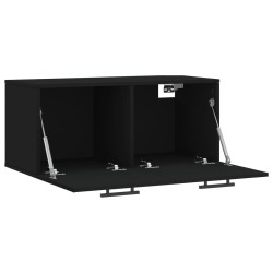 Armoire murale noir 80x36,5x35 cm bois d'ingénierie 