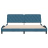 Cadre de lit sans matelas bleu 200x200 cm velours 