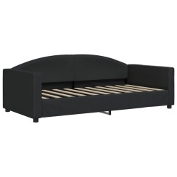 Lit de jour avec lit gigogne noir 90x190 cm tissu 