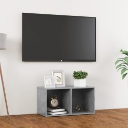 Meuble TV gris béton 72x35x36,5 cm bois d’ingénierie 