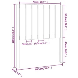 Tête de lit Marron miel 80,5x4x100 cm Bois massif de pin 