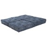 Canapé pouf modulable convertible 2 places en tissu indigo 