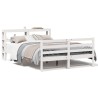 Cadre de lit sans matelas blanc 150x200 cm bois de pin massif 