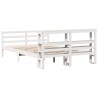 Cadre de lit sans matelas blanc 150x200 cm bois de pin massif 