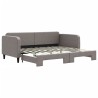 Lit de jour avec gigogne sans matelas taupe 90x200 cm 