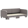 Lit de jour avec gigogne sans matelas taupe 90x200 cm 