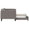 Lit de jour avec gigogne sans matelas taupe 90x200 cm 