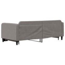 Lit de jour avec gigogne sans matelas taupe 90x200 cm 