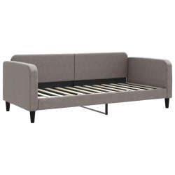 Lit de jour avec gigogne sans matelas taupe 90x200 cm 