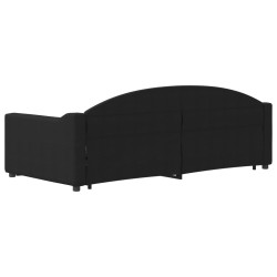 Lit de jour avec lit gigogne noir 90x190 cm tissu 