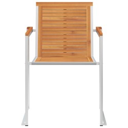 Chaises de jardin avec coussins lot de 2 Acacia solide et acier 