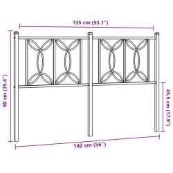 Tête de lit métal noir 135 cm 