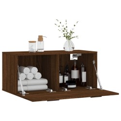 Armoire murale chêne marron 80x36,5x35 cm bois d'ingénierie 