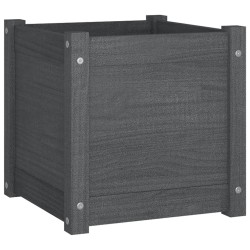 Jardinière Gris 40x40x40 cm Bois de pin massif 