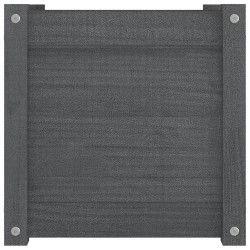 Jardinière Gris 40x40x40 cm Bois de pin massif 