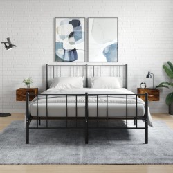 Tables de chevet murales 2 pcs chêne fumé 35x35x20 cm 