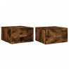 Tables de chevet murales 2 pcs chêne fumé 35x35x20 cm 