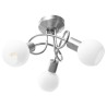 Plafonnier avec abat-jour en verre 3 ampoules E14 Blanc  Bol 