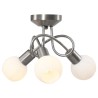 Plafonnier avec abat-jour en verre 3 ampoules E14 Blanc  Bol 