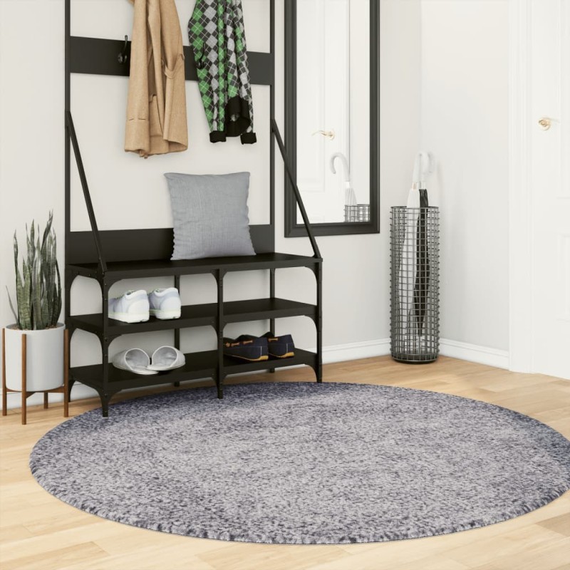 Tapis shaggy PAMPLONA poils longs moderne bleu Ø 160 cm Tapis shaggy PAMPLONA poils longs moderne bleu Ø 160 cm