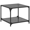Table basse avec dessus en verre noir 50x50x40 cm acier 