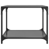 Table basse avec dessus en verre noir 50x50x40 cm acier 