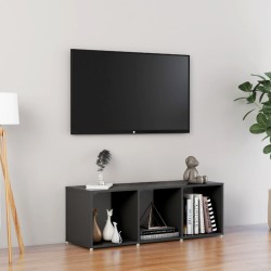 Meuble TV gris 107x35x37 cm bois d’ingénierie 