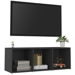 Meuble TV gris 107x35x37 cm bois d’ingénierie 