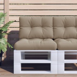 Coussins de palette lot de 2 taupe tissu 