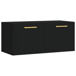 Armoire murale noir 80x36,5x35 cm bois d'ingénierie 