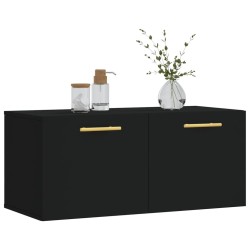 Armoire murale noir 80x36,5x35 cm bois d'ingénierie 