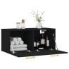 Armoire murale noir 80x36,5x35 cm bois d'ingénierie 