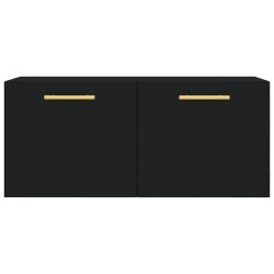 Armoire murale noir 80x36,5x35 cm bois d'ingénierie 