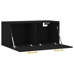 Armoire murale noir 80x36,5x35 cm bois d'ingénierie 