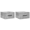 Tables de chevet murales 2 pcs gris béton 35x35x20 cm 