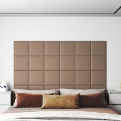 Panneaux muraux 12 pcs Cappuccino 30x30 cm Similicuir 1,08 m² 