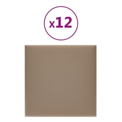 Panneaux muraux 12 pcs Cappuccino 30x30 cm Similicuir 1,08 m² 