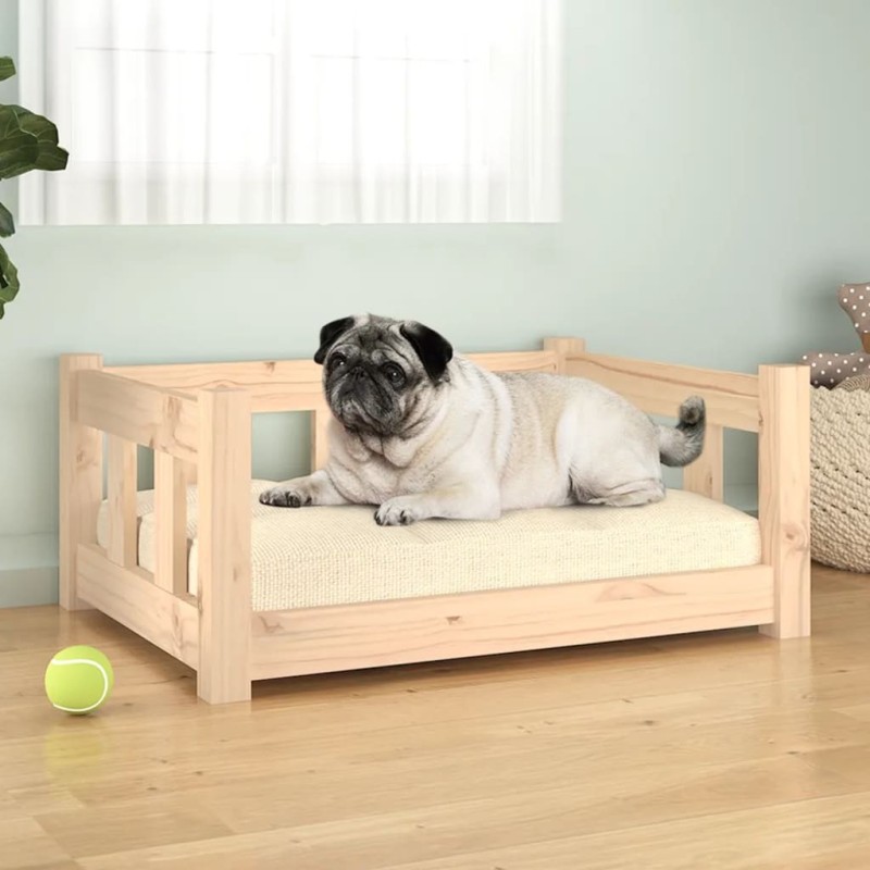 Lit pour chien 65,5x50,5x28 cm Bois de pin solide Lit pour chien 65,5x50,5x28 cm Bois de pin solide