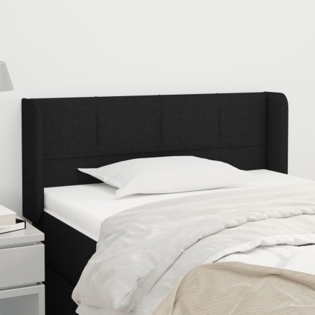 Tête de lit avec oreilles Noir 93x16x78/88 cm Tissu 