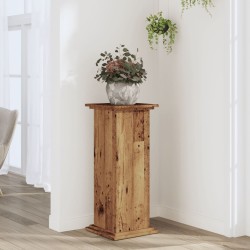 Support pour plantes vieux bois 33x33x80 cm bois d'ingénierie 