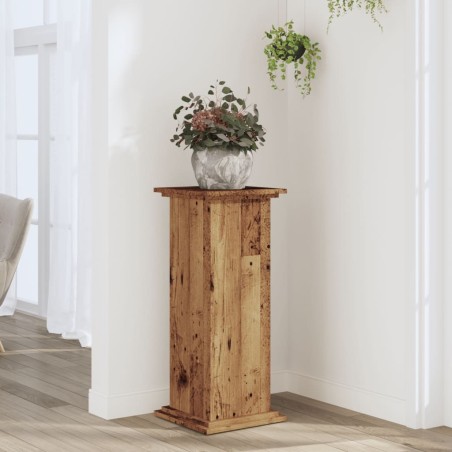 Support pour plantes vieux bois 33x33x80 cm bois d'ingénierie 