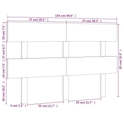 Tête de lit Marron miel 154x3x81 cm Bois massif de pin 