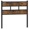Tête de lit chêne fumé 75 cm fer et bois d'ingénierie 
