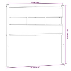 Tête de lit chêne fumé 75 cm fer et bois d'ingénierie 