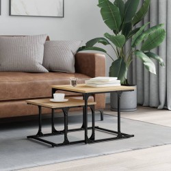 Table basse gigogne 2 pcs chêne sonoma bois d'ingénierie 